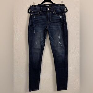 Express - Size 4 - Dark Blue Distressed Women's Jeans Jeggings
